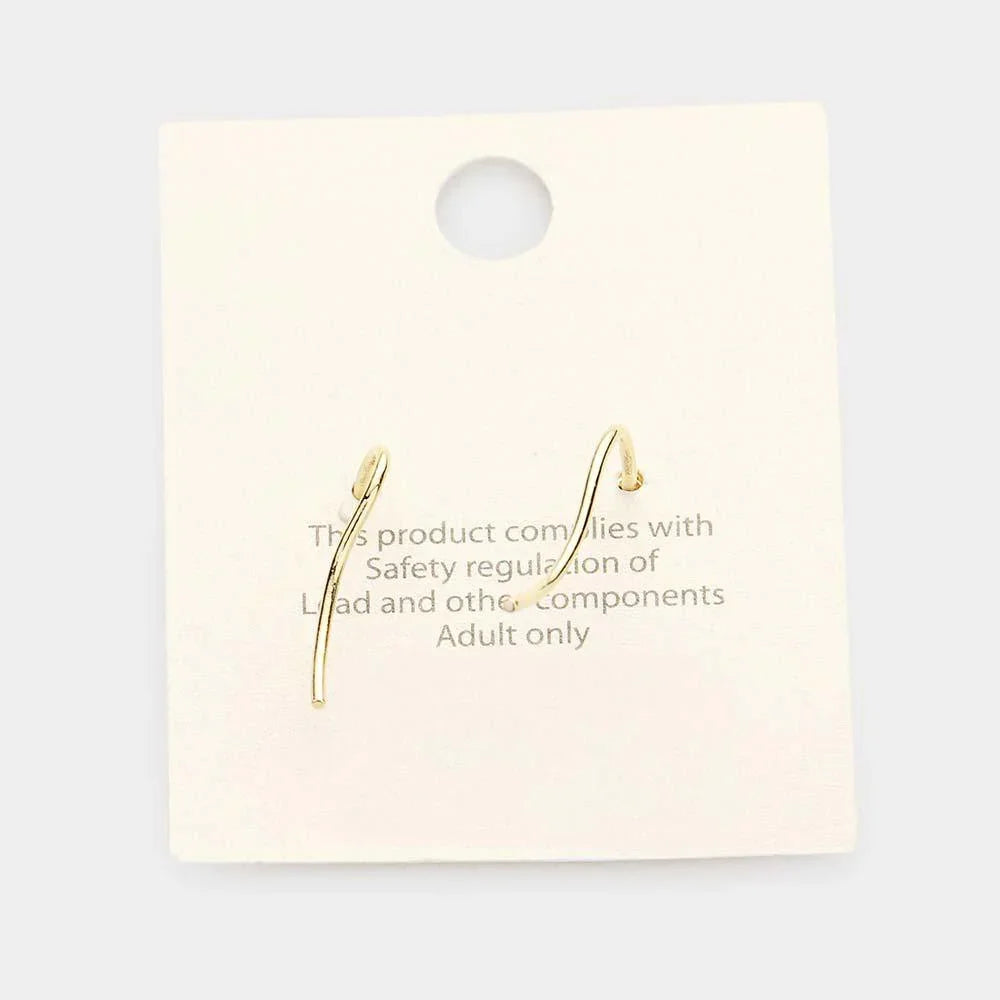 Gold Gold Dipped Cubic Zirconia Floral Sprout Drop Earrings - Jewelry Store by Erik Rayo