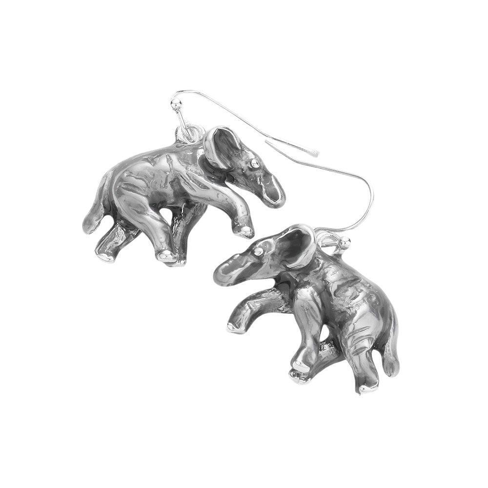 3D Elephant Dangle Earrings - Jewelry Store by Erik Rayo