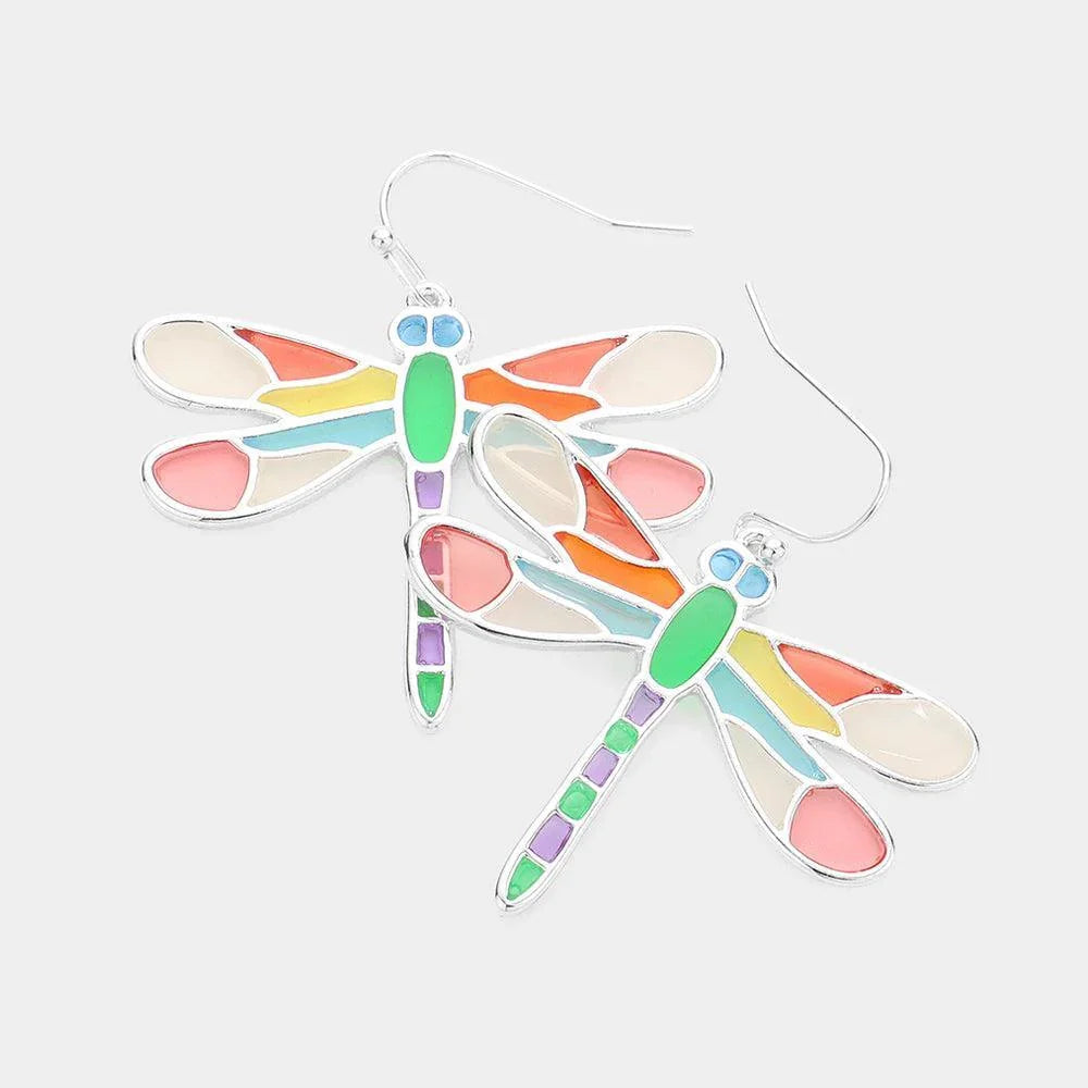 Colorful Dragonfly Dangle Earrings - Jewelry Store by Erik Rayo