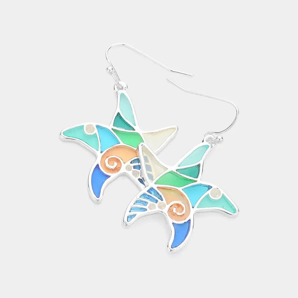 Colorful Starfish Dangle Earrings - Jewelry Store by Erik Rayo