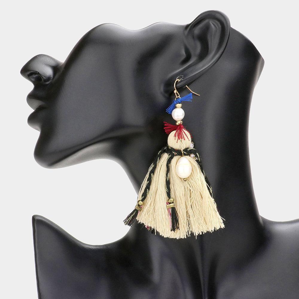 Boho Fresh Water Pearl Tassel Earrings - Jewelry Store by Erik Rayo