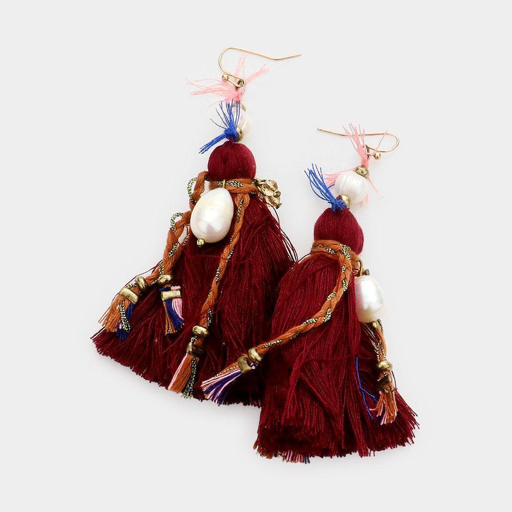 Boho Fresh Water Pearl Tassel Earrings - Jewelry Store by Erik Rayo