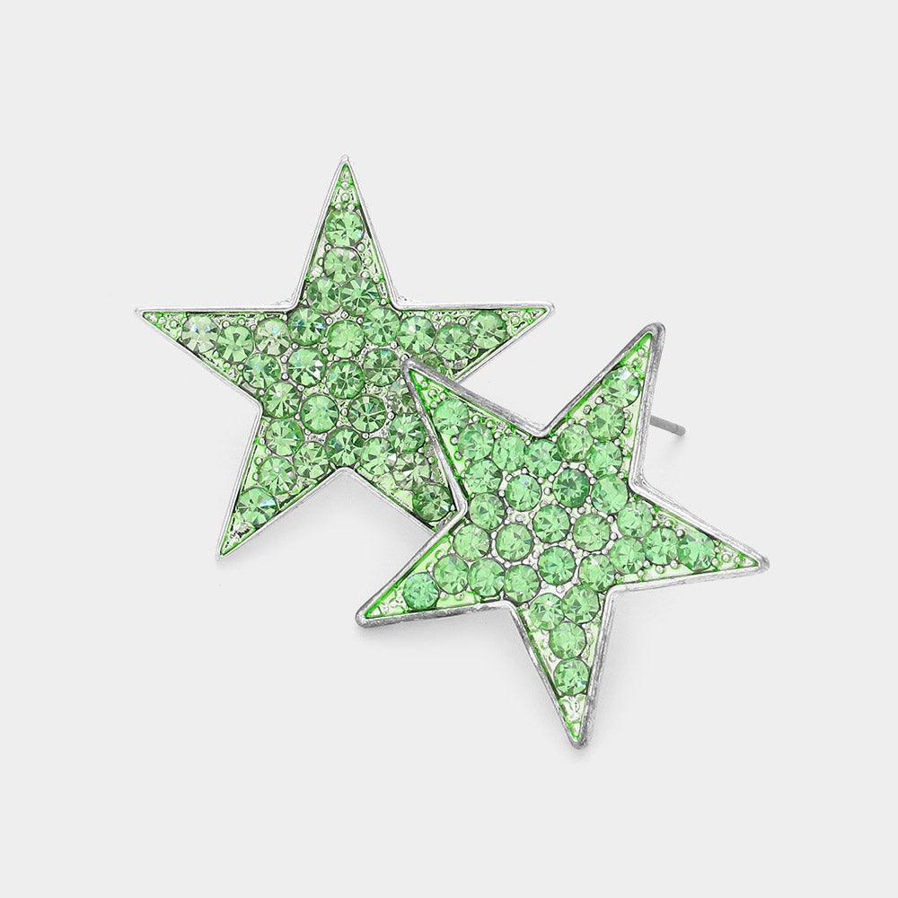 Crystal Pave Star Stud Earrings - Jewelry Store by Erik Rayo