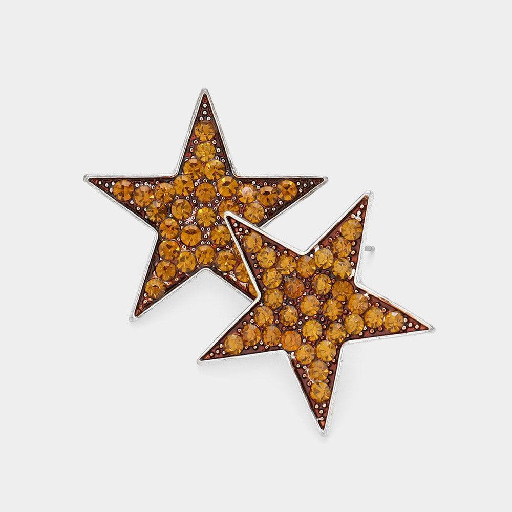 Crystal Pave Star Stud Earrings - Jewelry Store by Erik Rayo