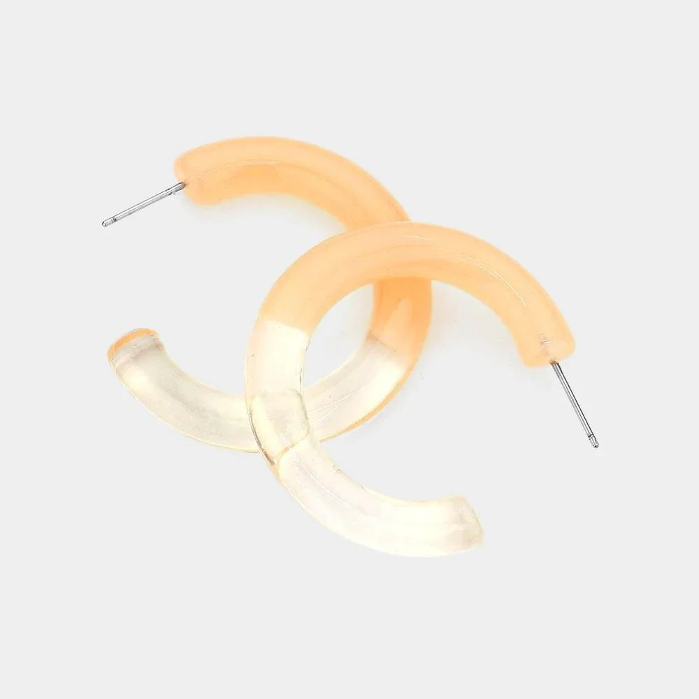 Peach Acetate Hoop Earrings - Jewelry Store by Erik Rayo