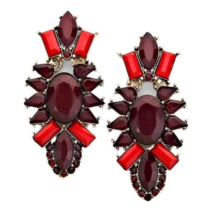 Red Exotic Resin Earrings - Jewelry Store by Erik Rayo