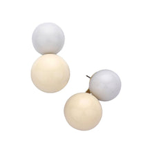 Load image into Gallery viewer, Ivory Double Resin Ball Earrings
