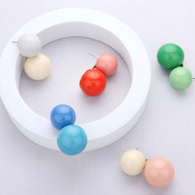 Load image into Gallery viewer, Ivory Double Resin Ball Earrings
