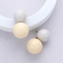 Load image into Gallery viewer, Ivory Double Resin Ball Earrings
