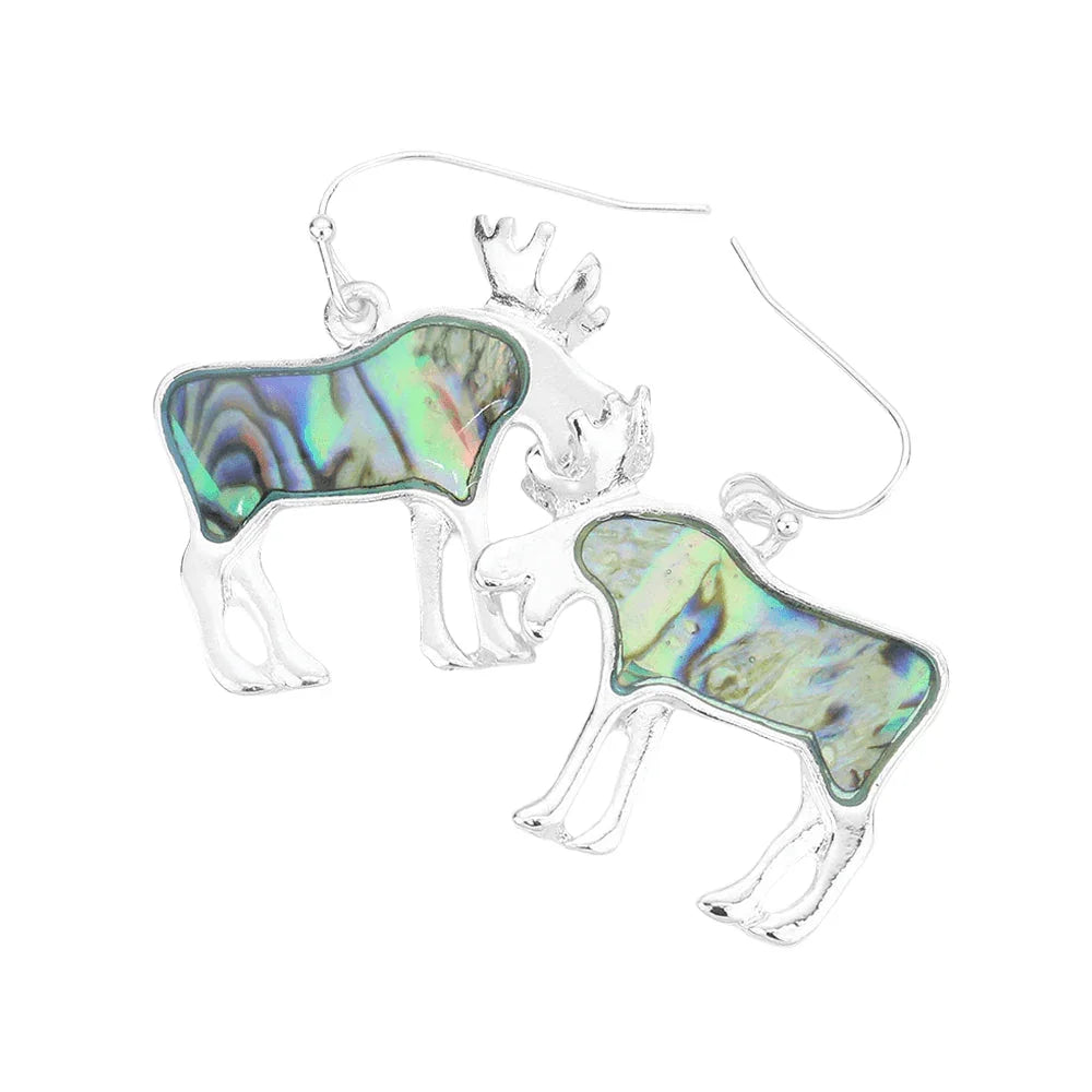 Abalone Reindeer Dangle Earrings - Jewelry Store by Erik Rayo