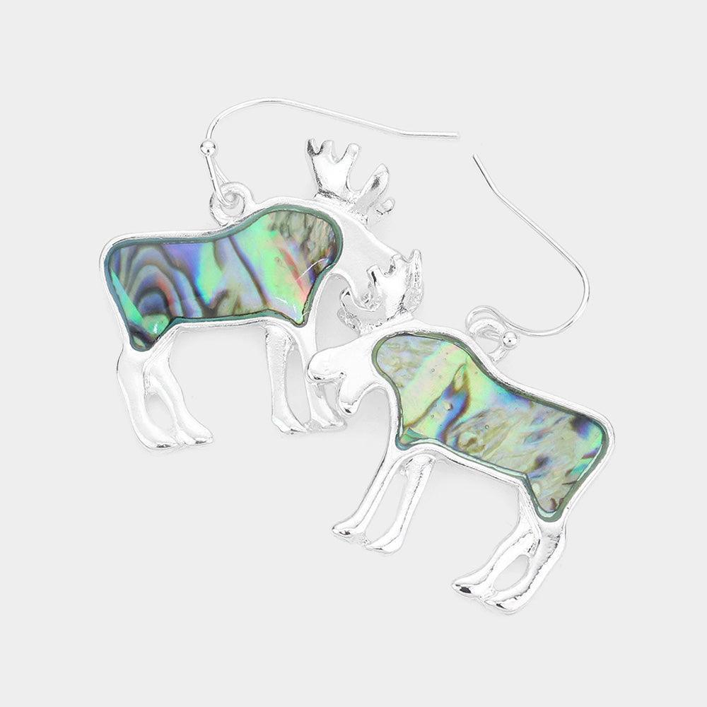 Abalone Reindeer Dangle Earrings - Jewelry Store by Erik Rayo