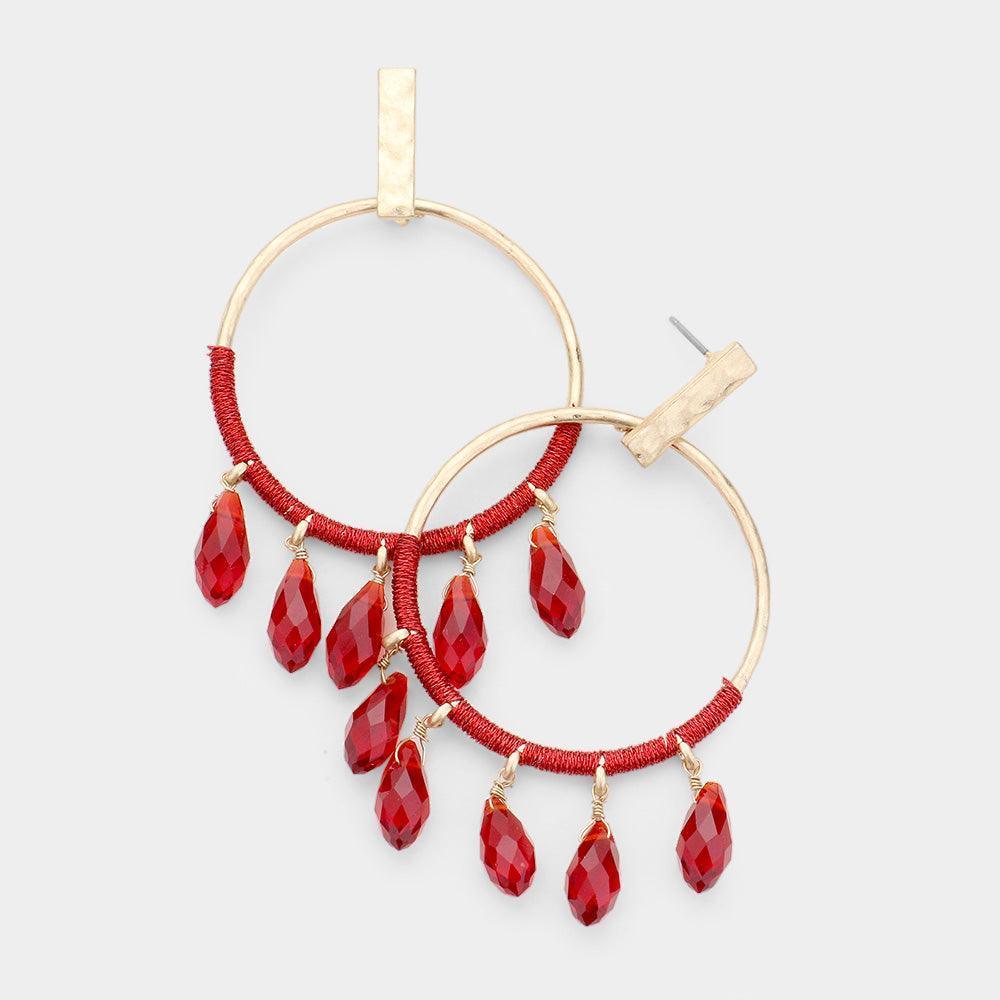 Gold Glass Crystal Dream Catcher Dangle Earrings - Jewelry Store by Erik Rayo