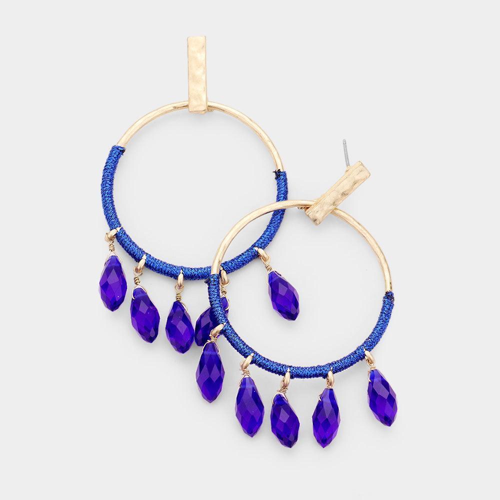 Gold Glass Crystal Dream Catcher Dangle Earrings - Jewelry Store by Erik Rayo