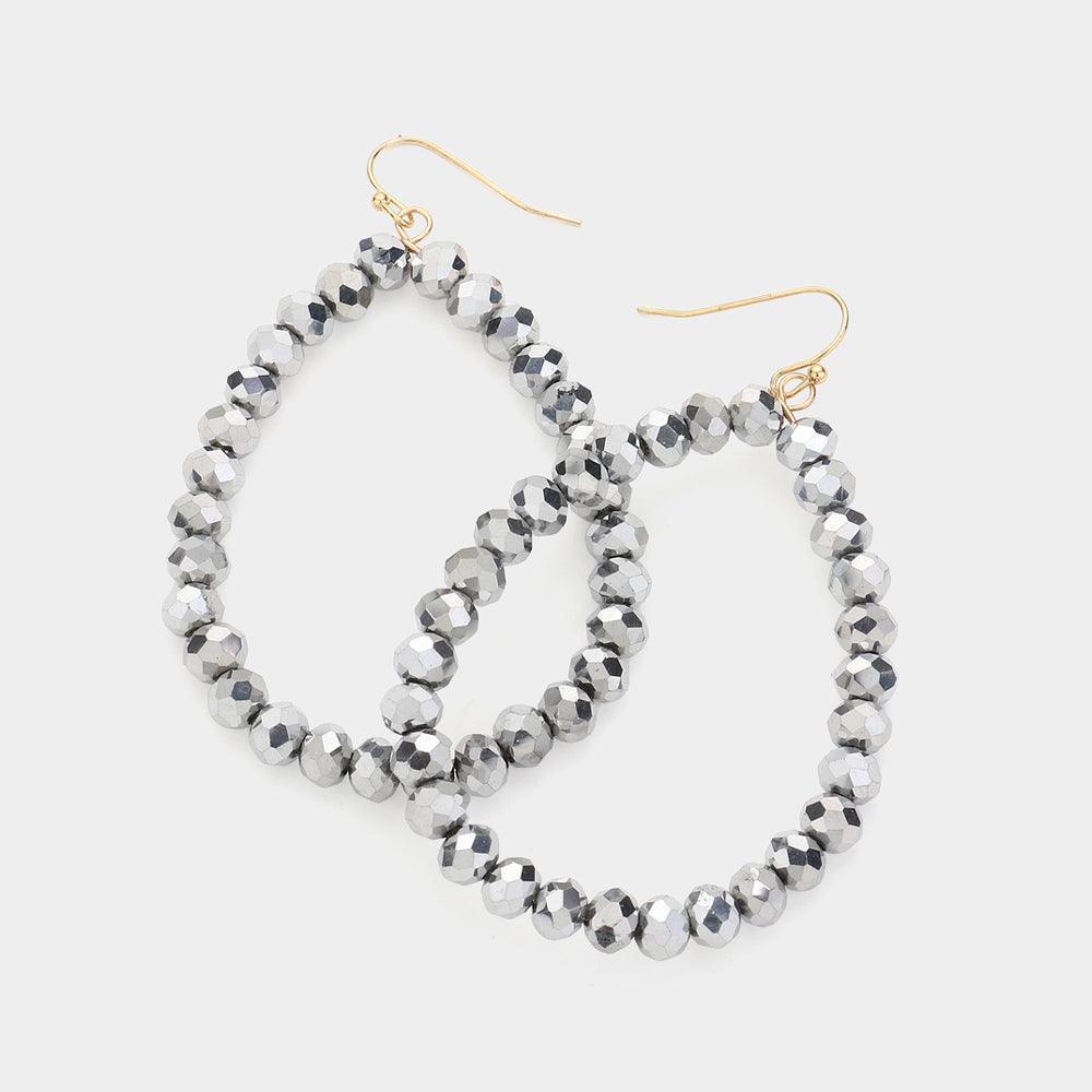 Faceted Beaded Teardrop Dangle Earrings - Jewelry Store by Erik Rayo