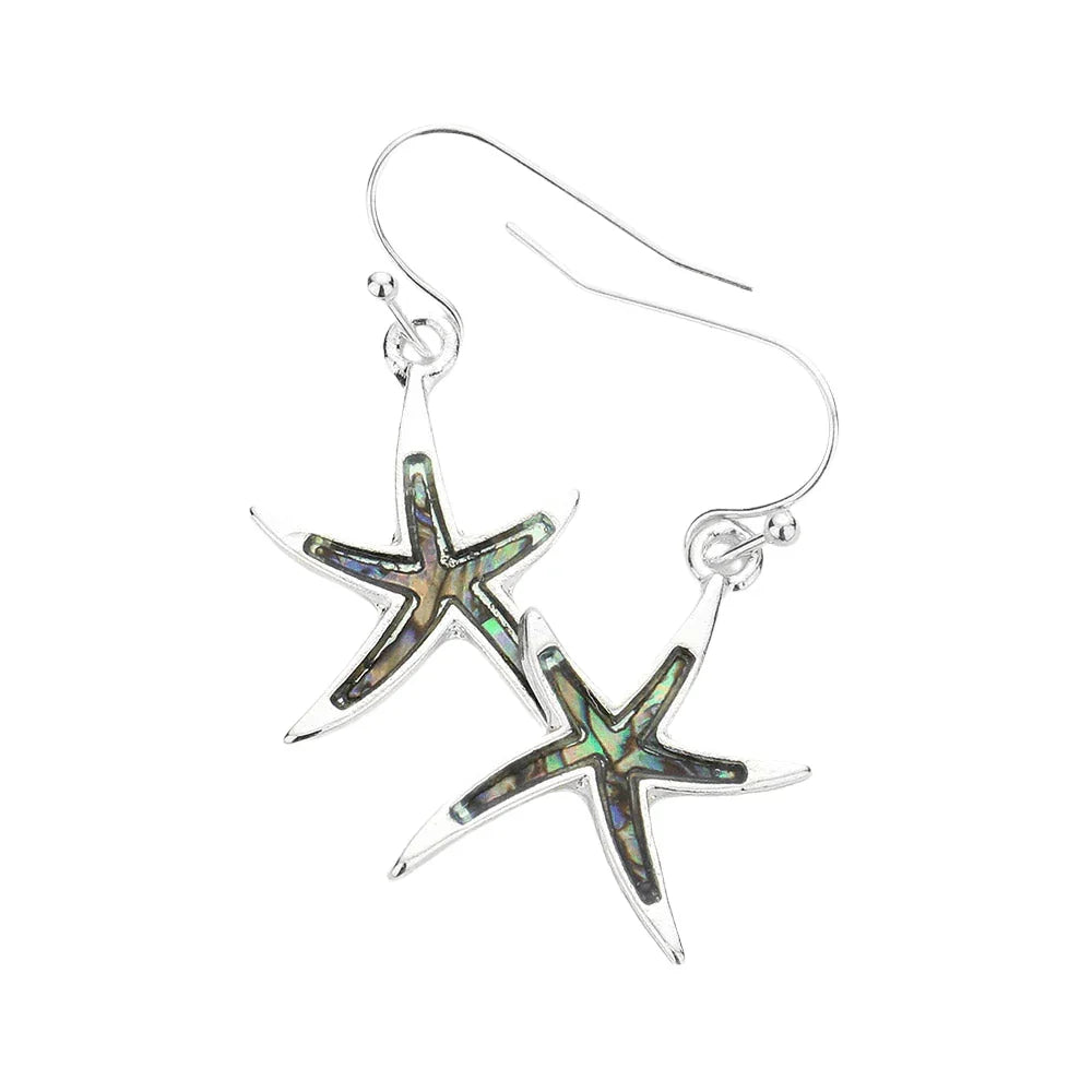 Abalone Starfish Dangle Earrings - Jewelry Store by Erik Rayo