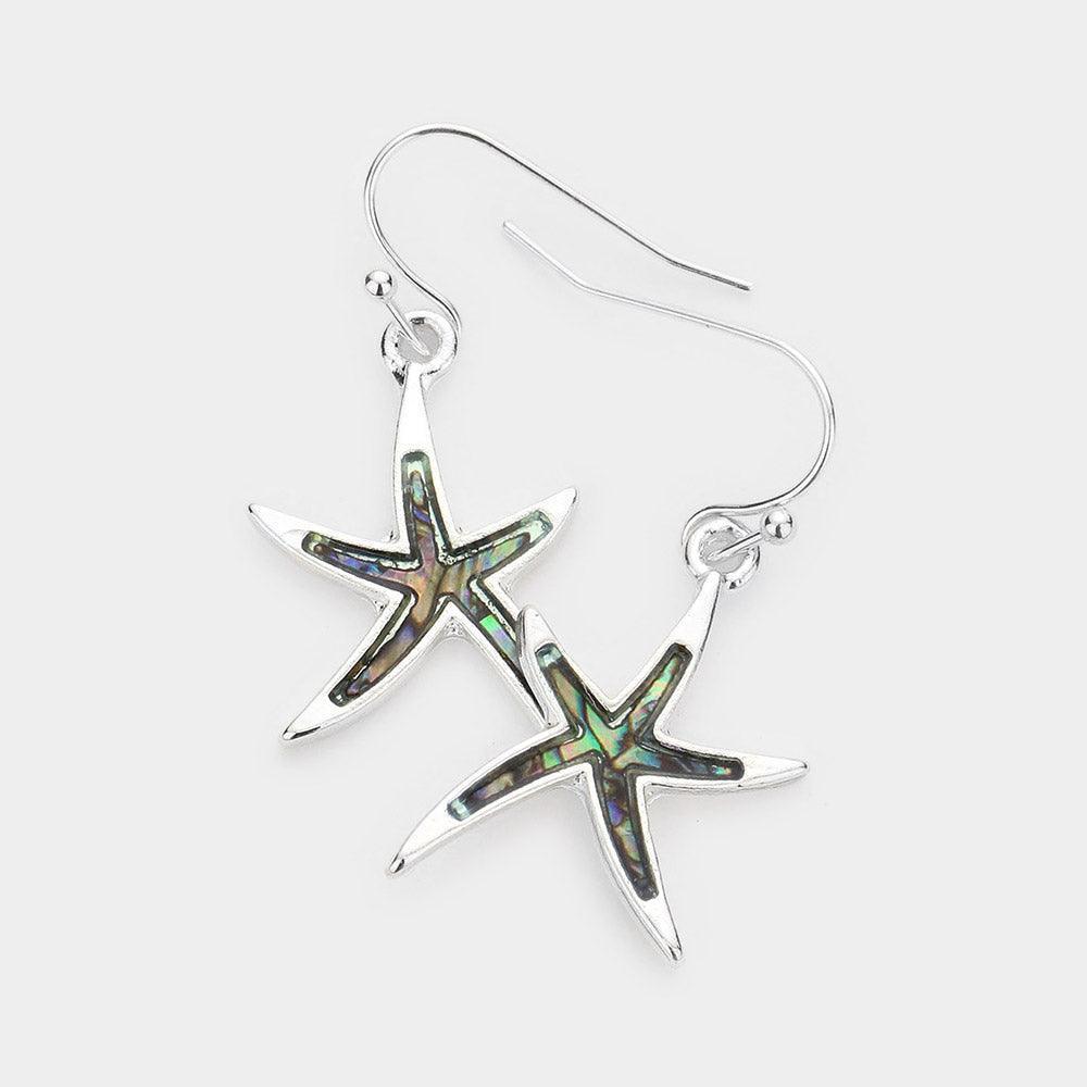 Abalone Starfish Dangle Earrings - Jewelry Store by Erik Rayo