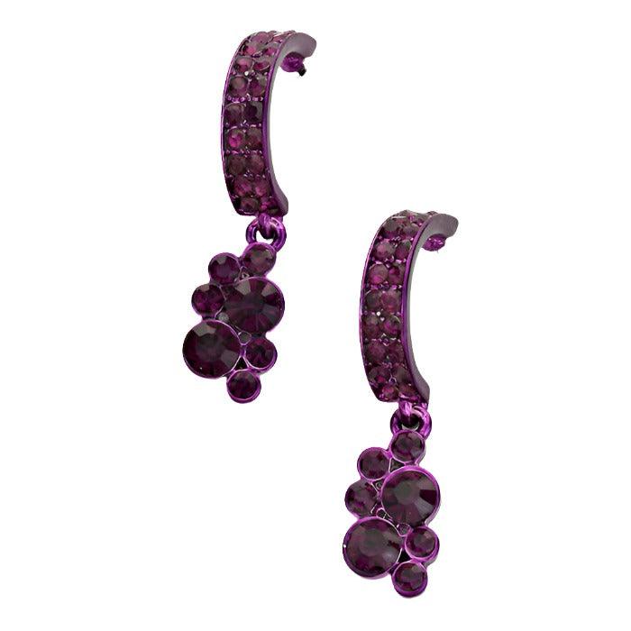 Pave Crystal Bubble Drop Earrings