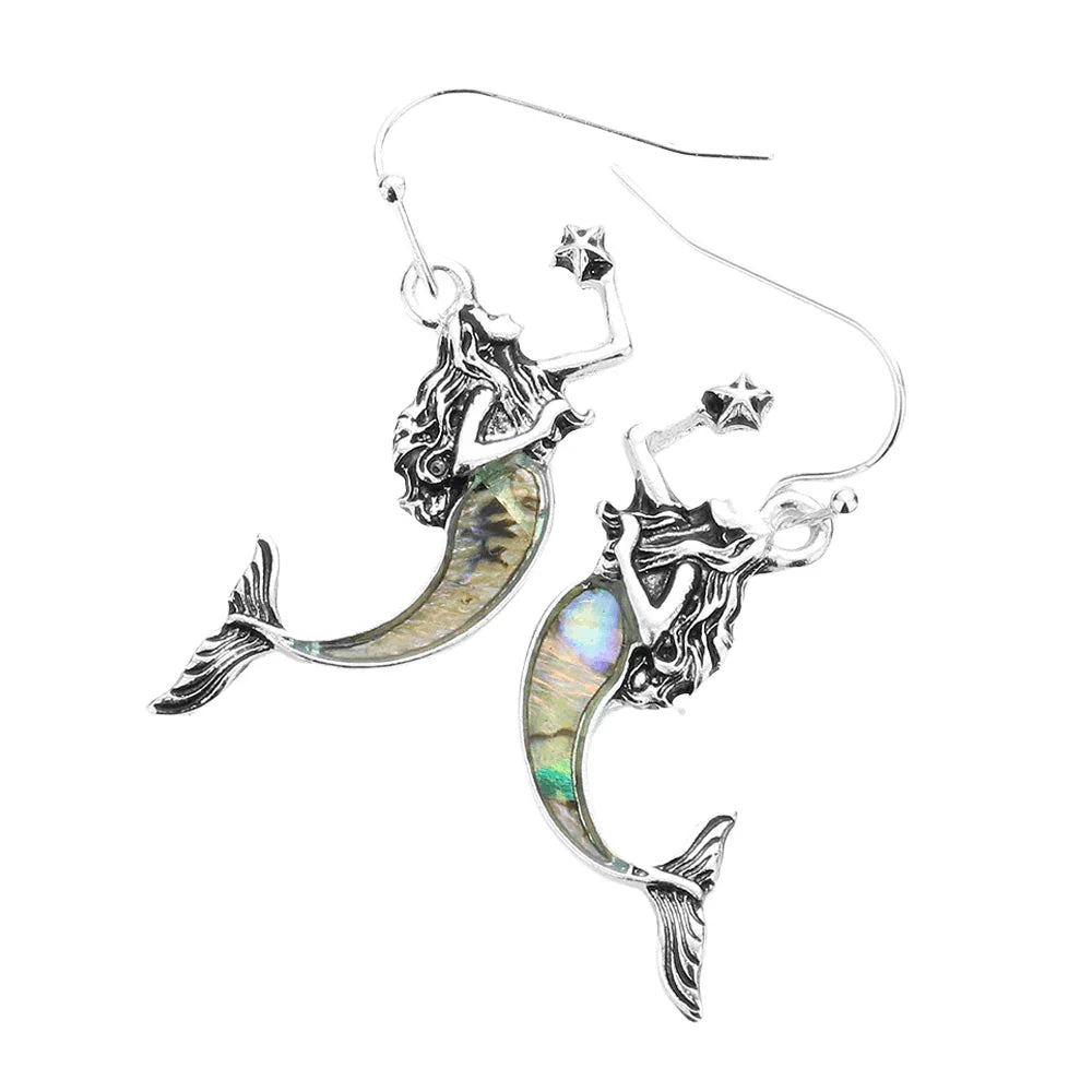 Abalone Mermaid Dangle Earrings - Jewelry Store by Erik Rayo