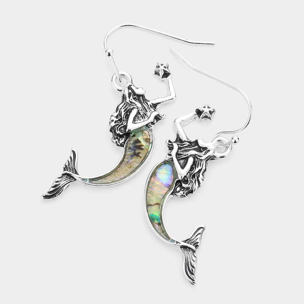 Abalone Mermaid Dangle Earrings - Jewelry Store by Erik Rayo