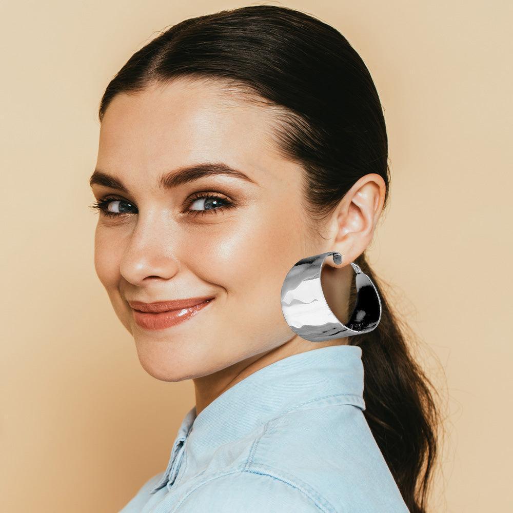 Bold Metal Hoop Earrings - Jewelry Store by Erik Rayo