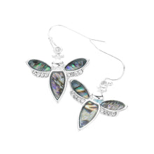 Load image into Gallery viewer, Abalone Honey Bee Dangle Earrings
