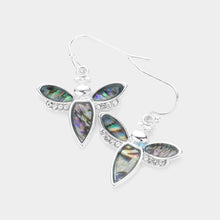 Load image into Gallery viewer, Abalone Honey Bee Dangle Earrings
