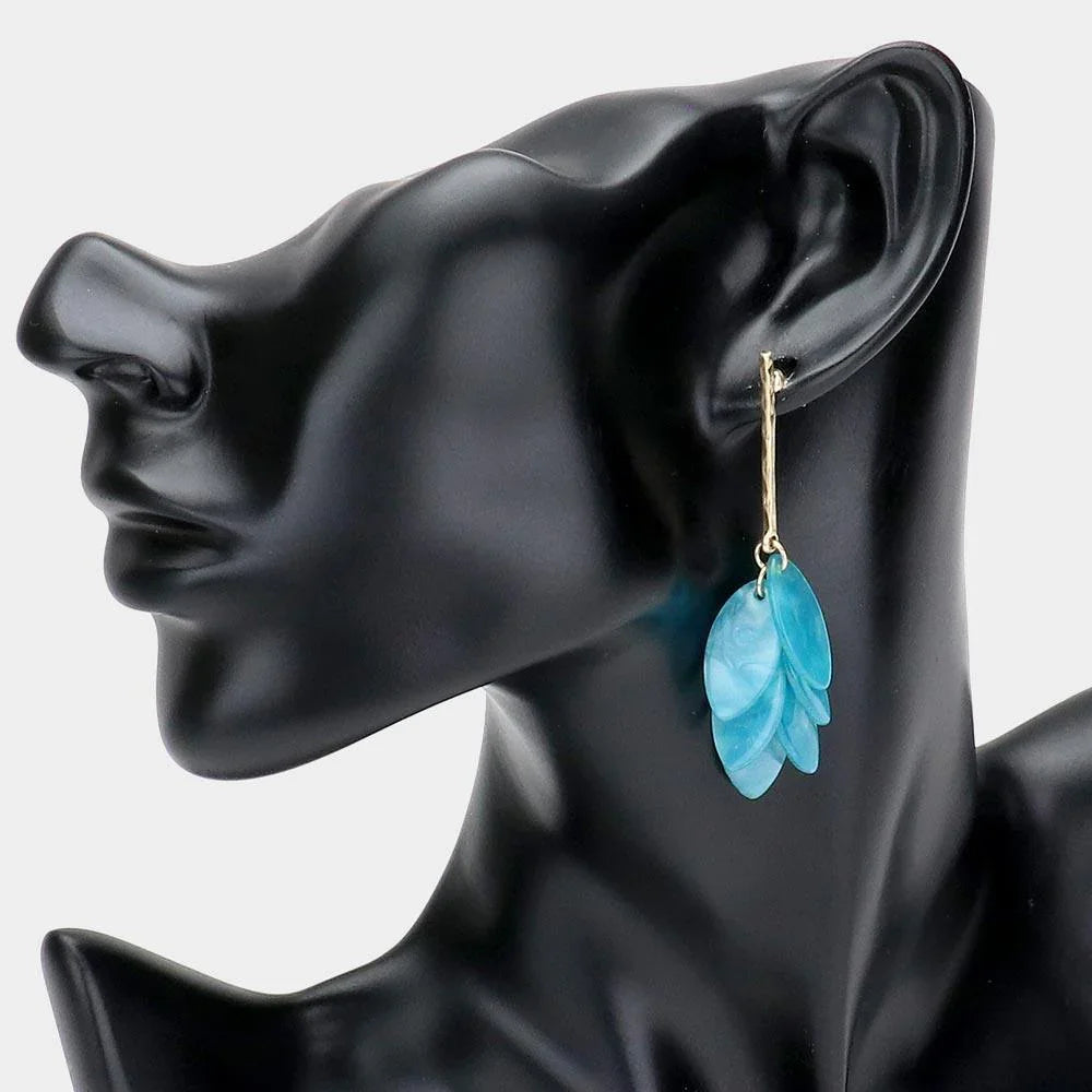 Marquise Shaped Celluloid Acetate Oval Cluster Dangle Earrings - Jewelry Store by Erik Rayo