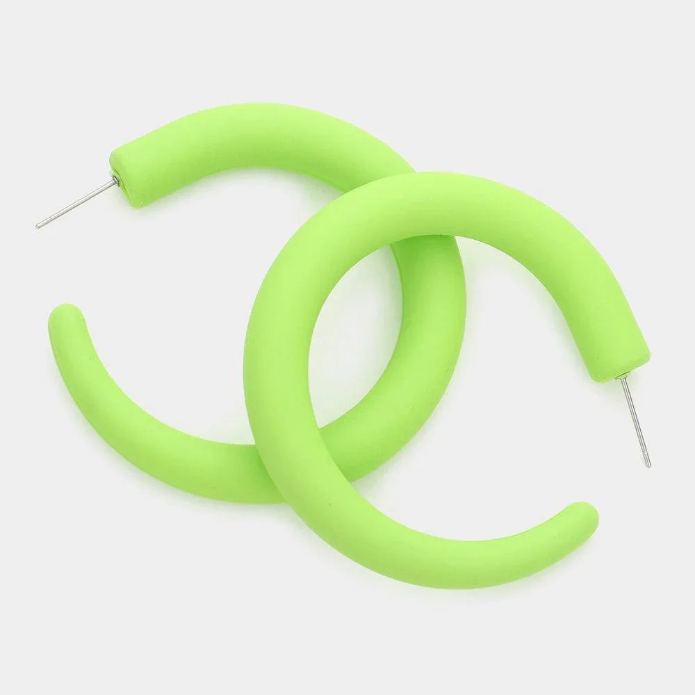 Green Colored Hoop Earrings - Jewelry Store by Erik Rayo