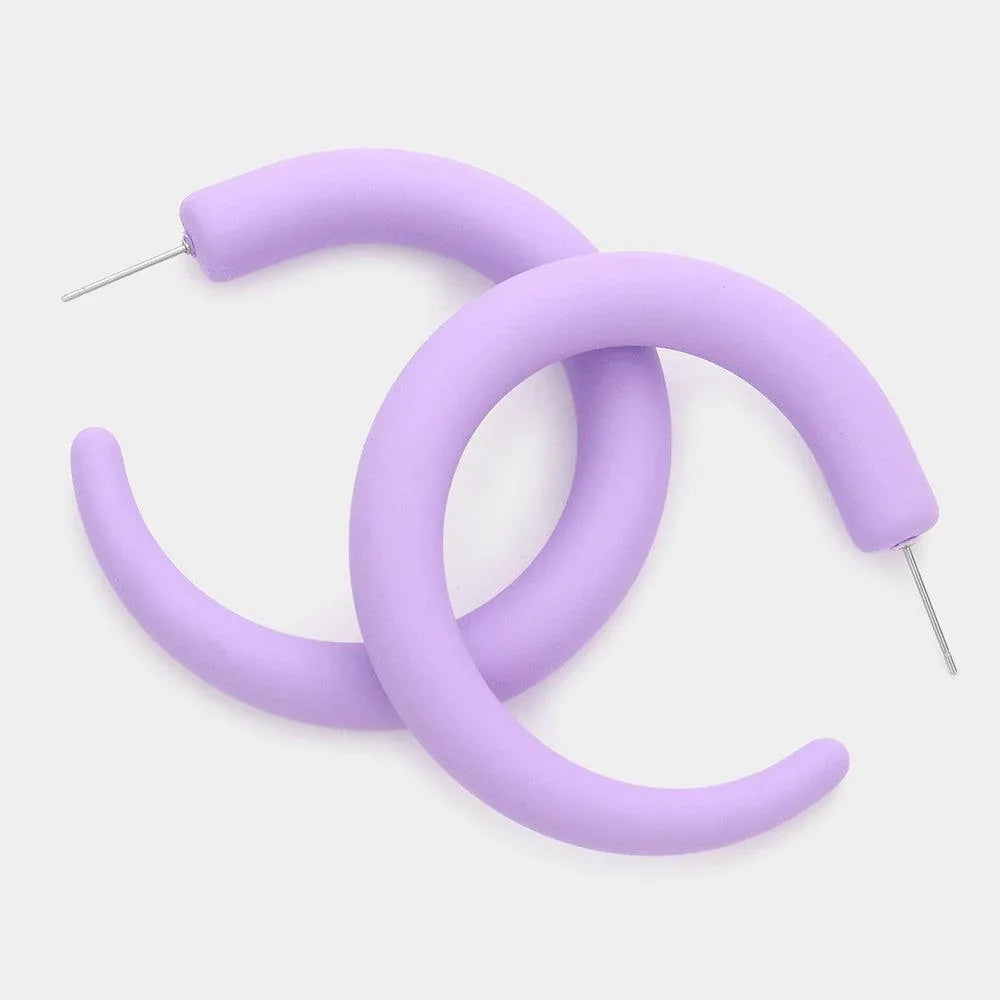 Lavender Colored Hoop Earrings - Jewelry Store by Erik Rayo