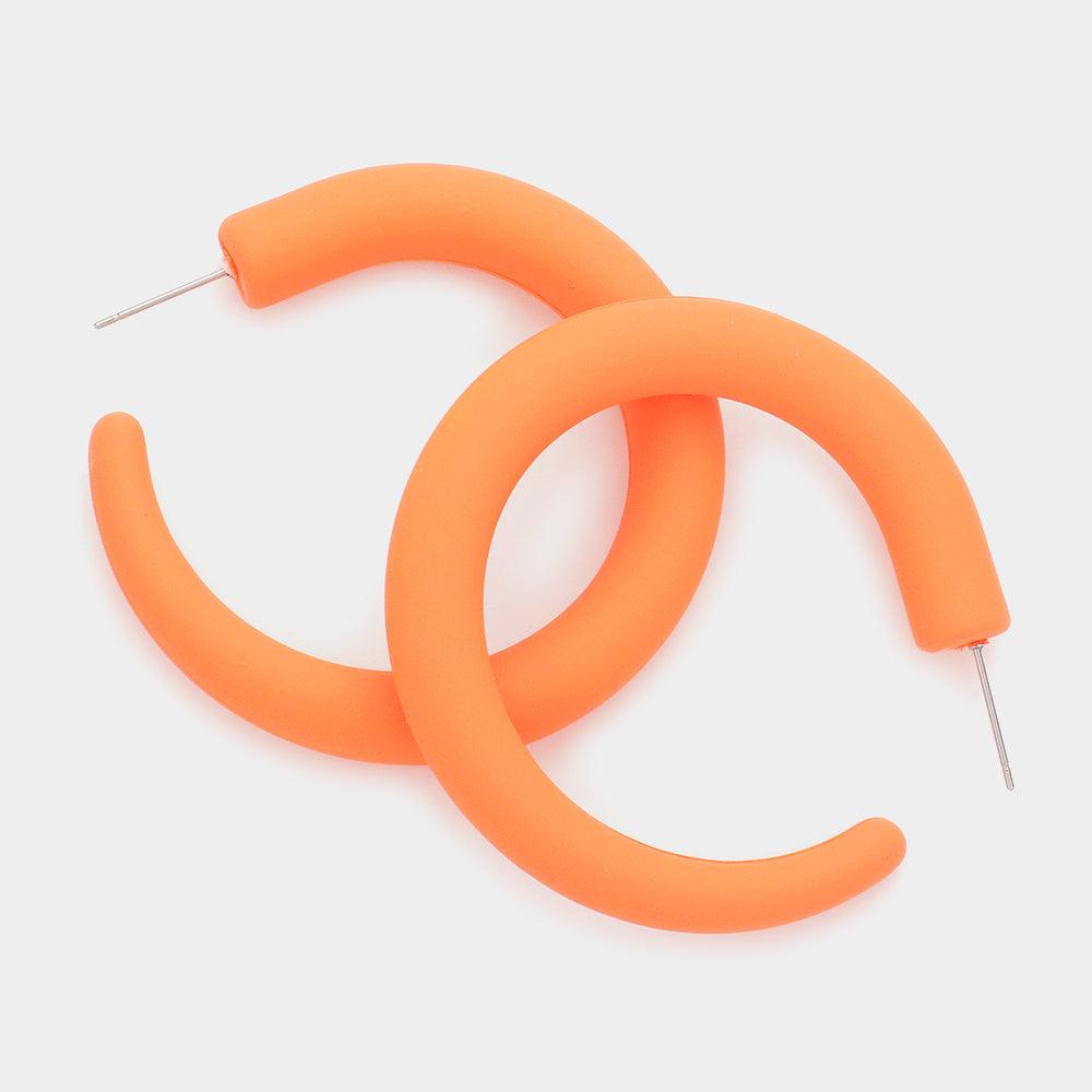 Orange Colored Hoop Earrings