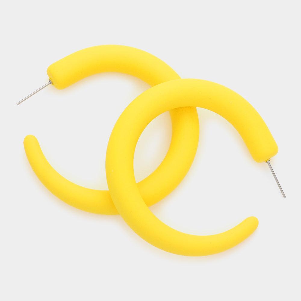 Yellow Colored Hoop Earrings