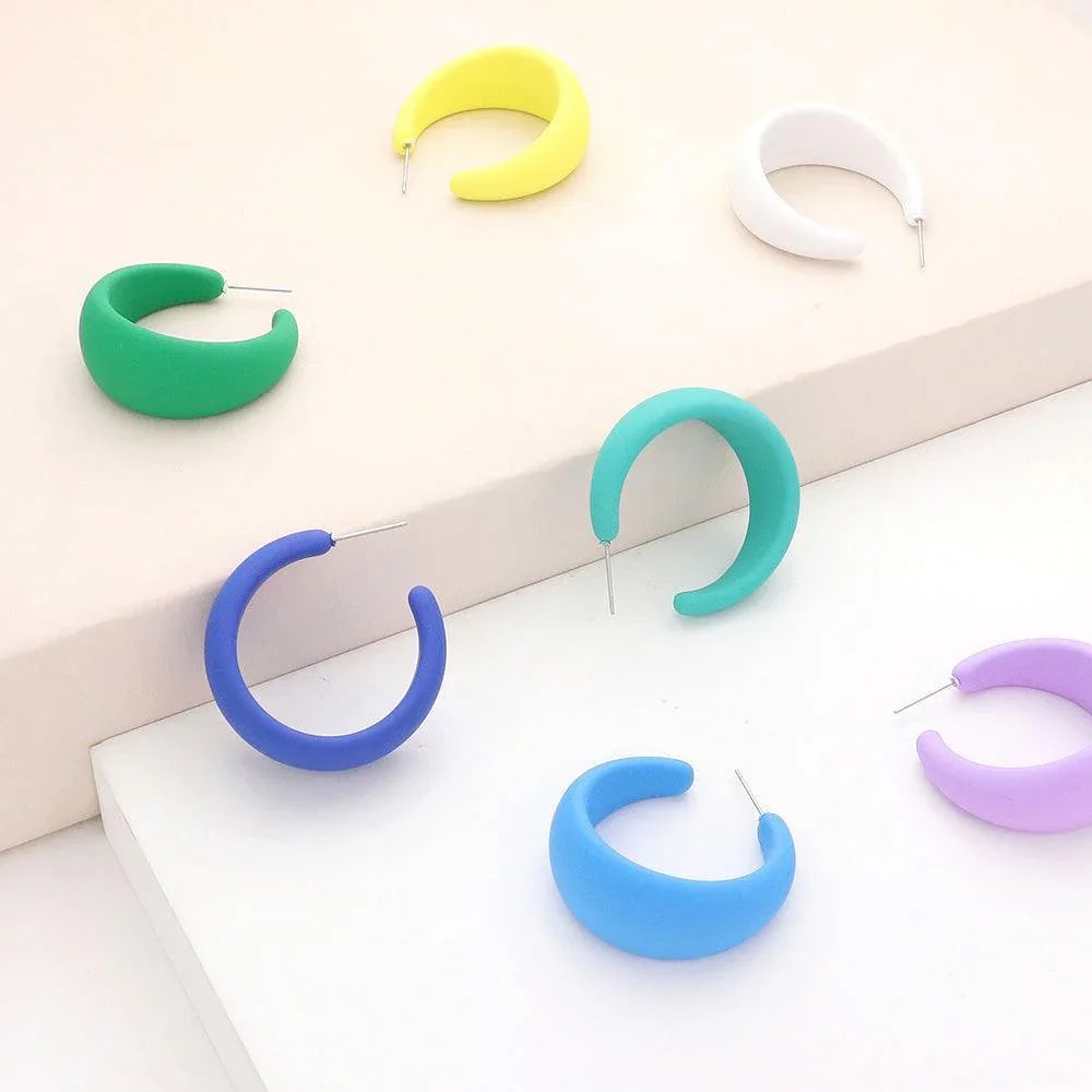 Pink Colored Hoop Earrings - Jewelry Store by Erik Rayo