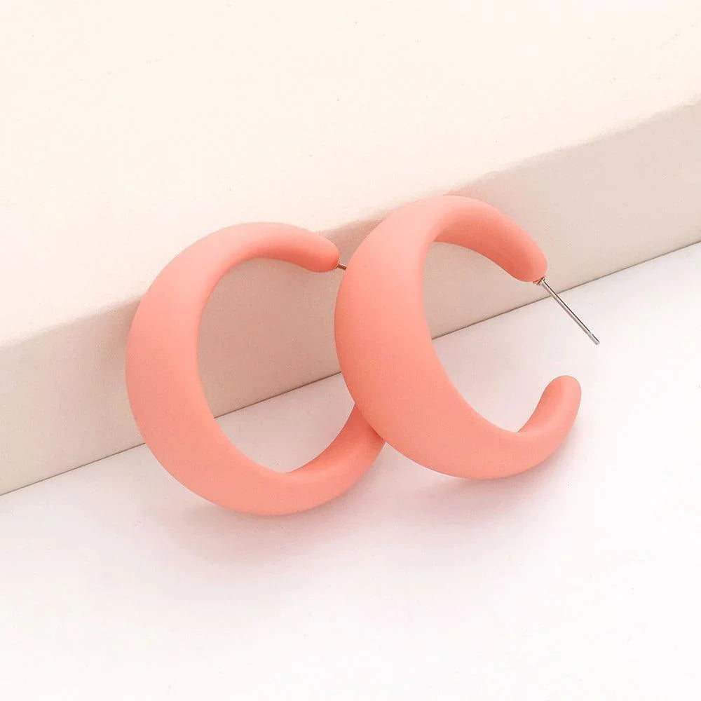 Pink Colored Hoop Earrings - Jewelry Store by Erik Rayo