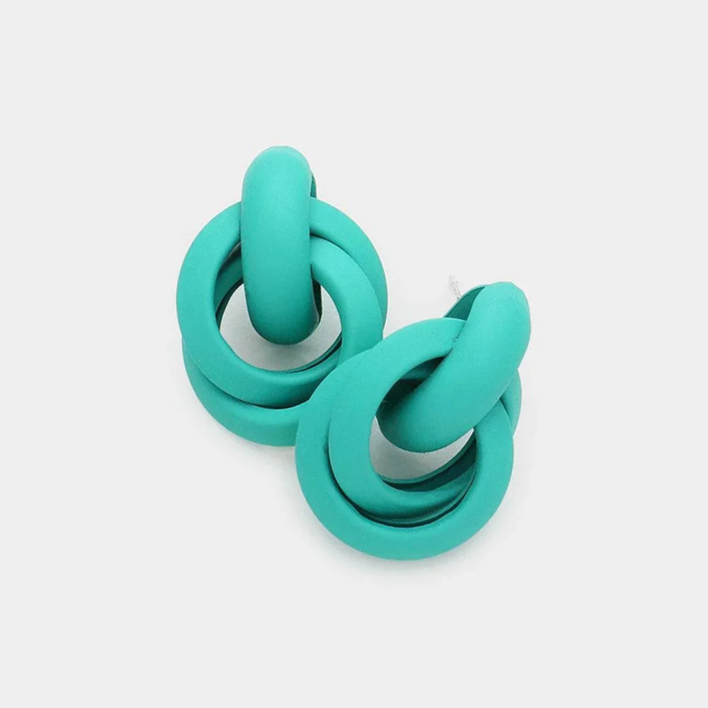 Colored Open Circle Link Earrings - Jewelry Store by Erik Rayo