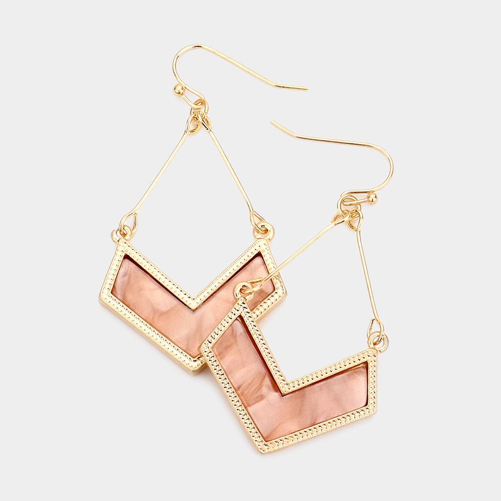 Acetate Chevron Dangle Earrings