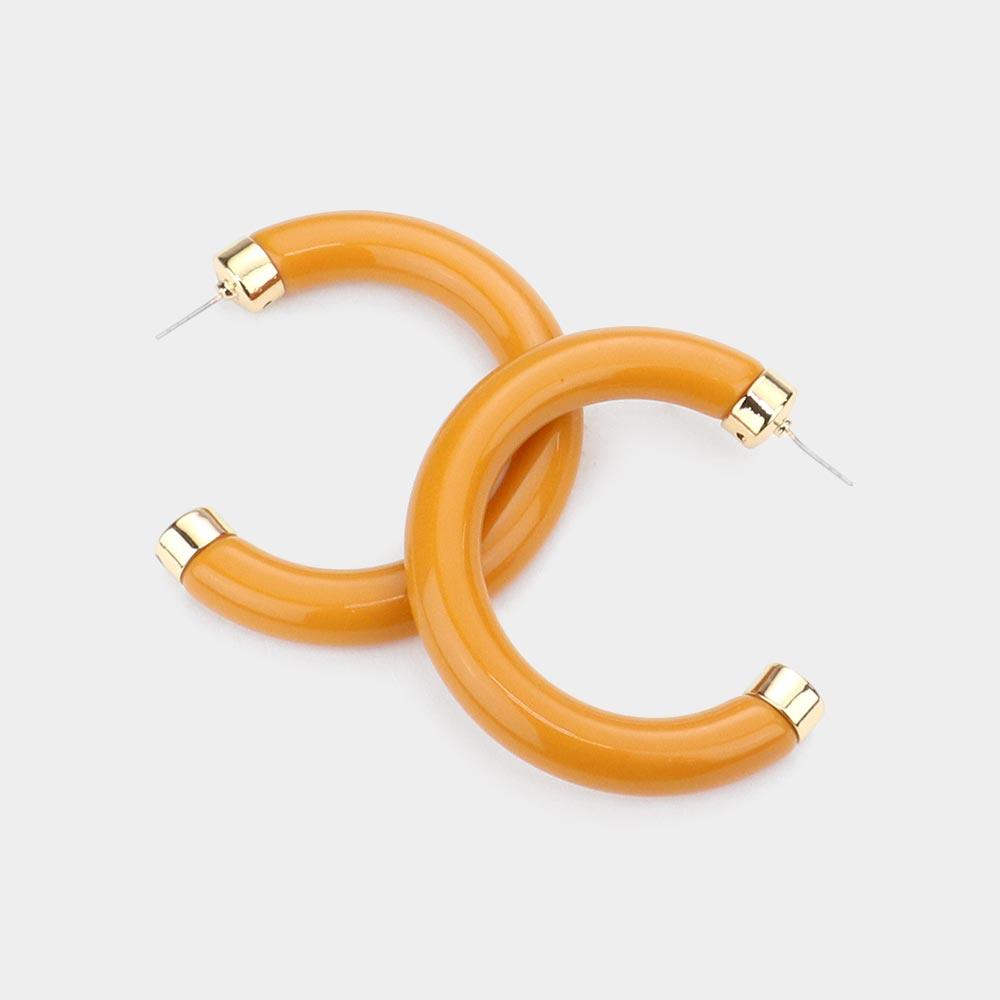 Mustard Acetate Hoop Earrings