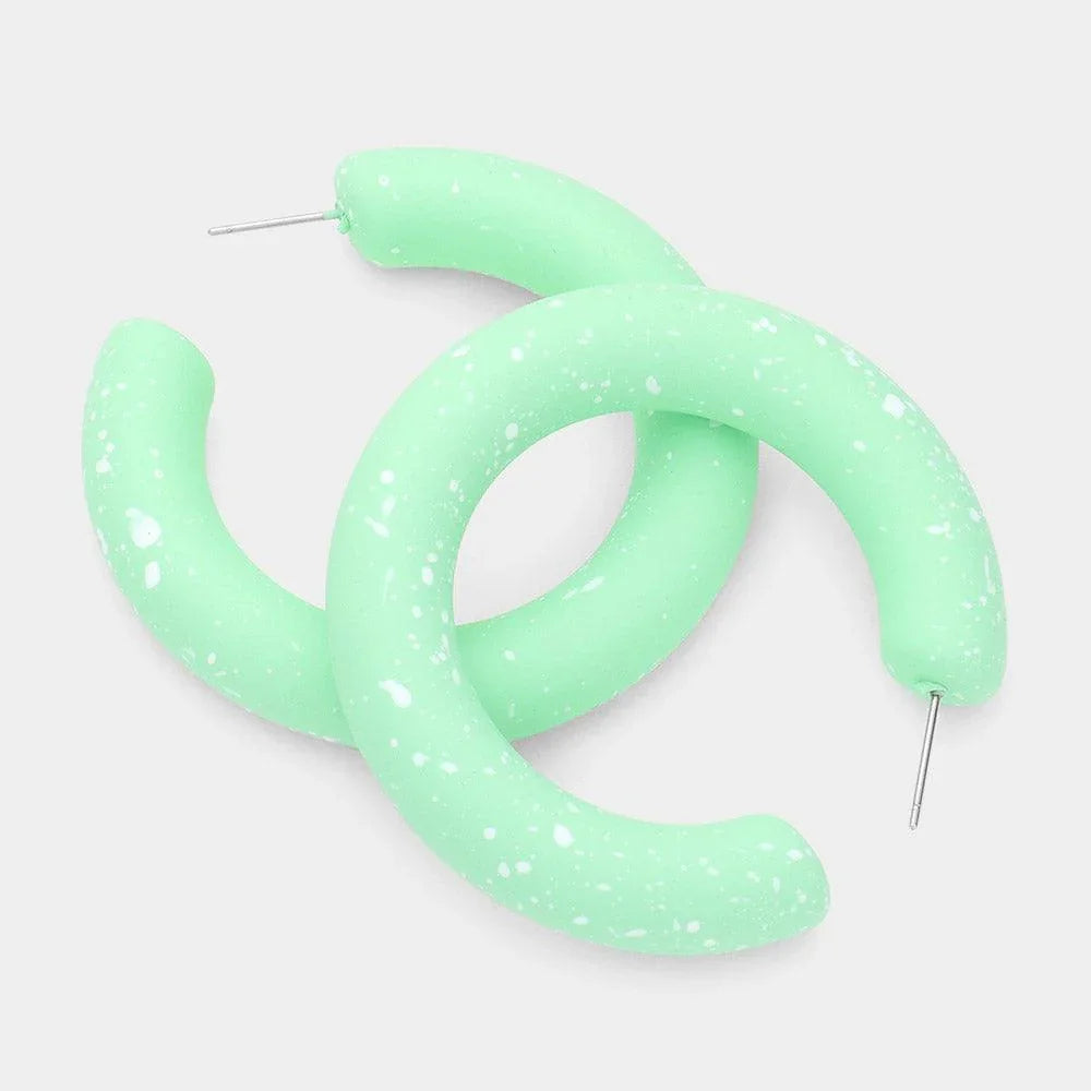 Paint Splash Bold Half Hoop Earrings - Jewelry Store by Erik Rayo
