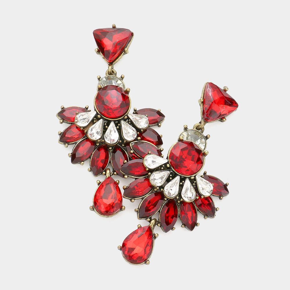 Teardrop Stone Cluster Dangle Earrings - Jewelry Store by Erik Rayo