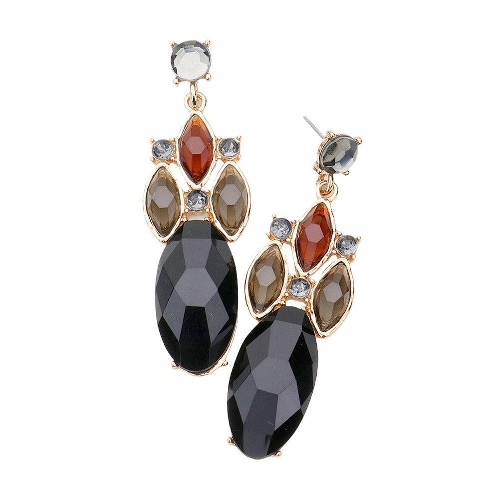 Black Exotic Glass Dangle Earrings - Jewelry Store by Erik Rayo