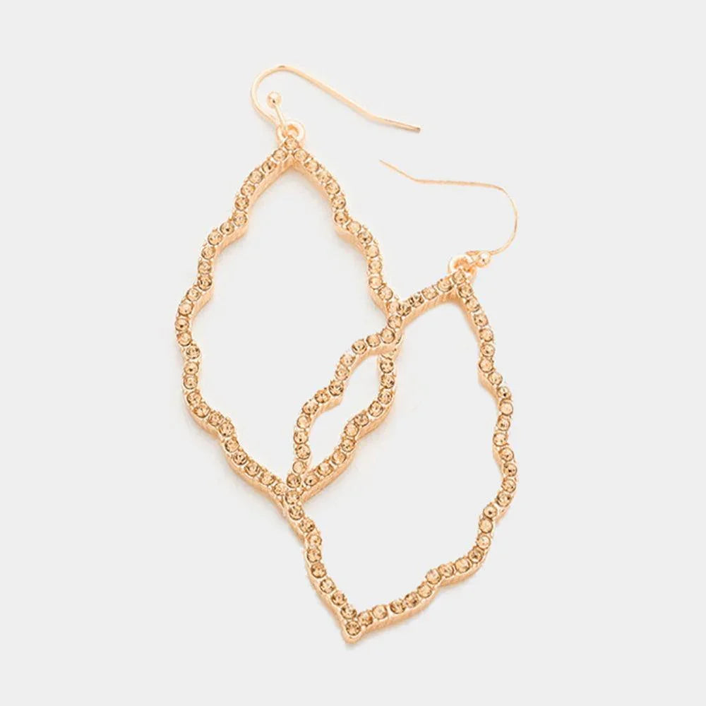 Rose Gold Crystal Rhinestone Moroccan Earrings - Jewelry Store by Erik Rayo