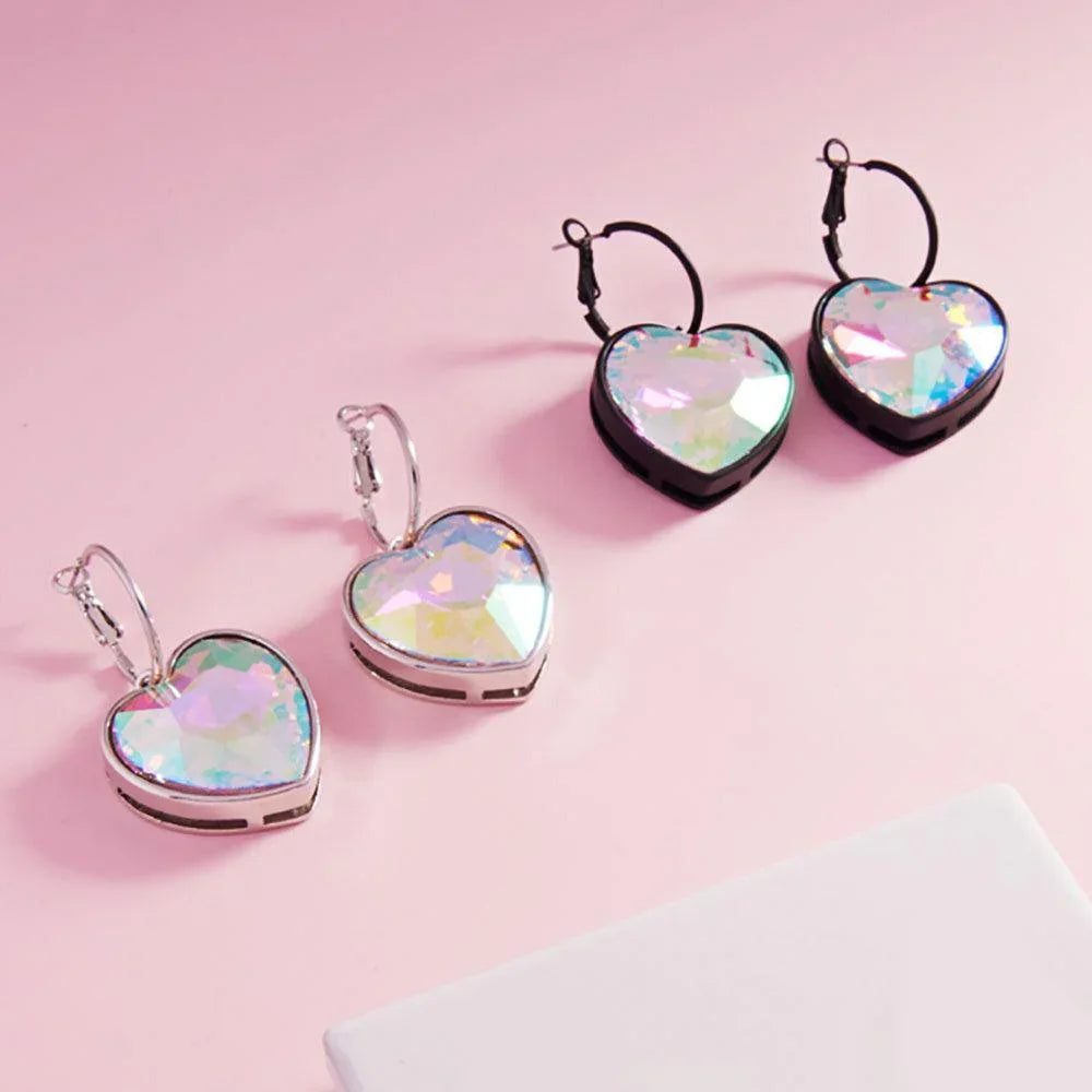 Black Heart Stone Dangle Earrings - Jewelry Store by Erik Rayo