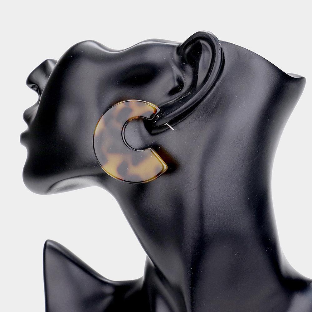 Celluloid Acetate Wide Hoop Earrings - Jewelry Store by Erik Rayo