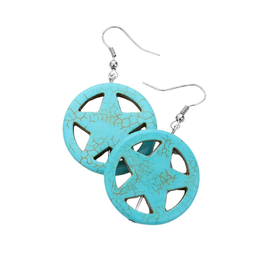 Womens Drop Earrings Turquoise Star