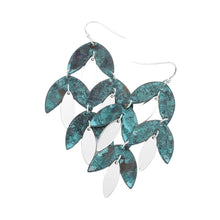 Load image into Gallery viewer, Metal Leaf Chandelier Dangle Earrings
