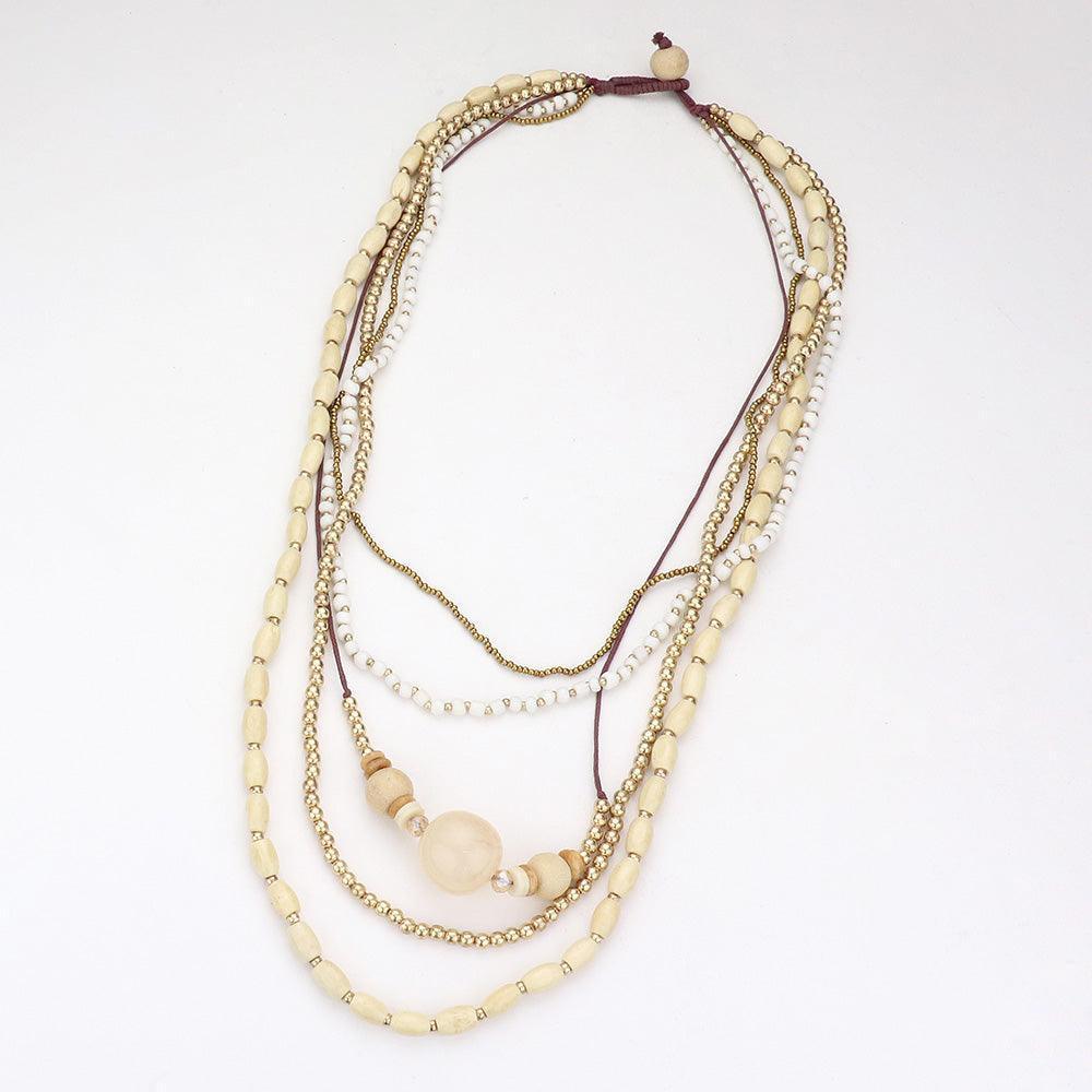 Wood Multi Layered Bib Necklace - Jewelry Store by Erik Rayo