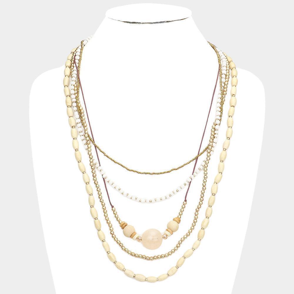 Wood Multi Layered Bib Necklace - Jewelry Store by Erik Rayo