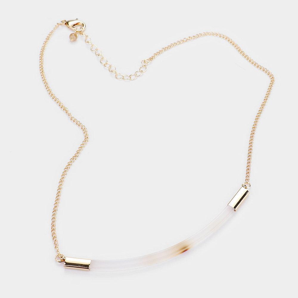 White Tortoise Celluloid Acetate Necklace - Jewelry Store by Erik Rayo