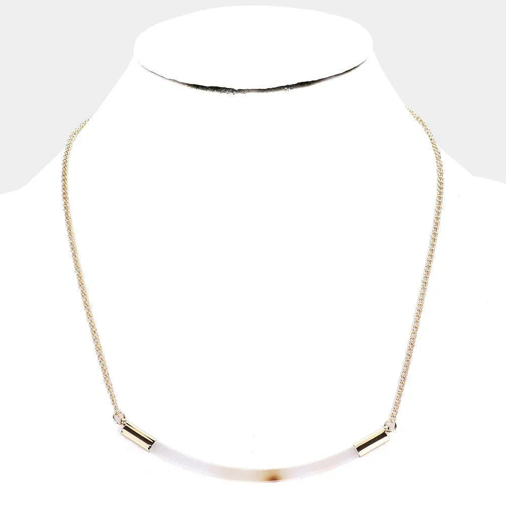 White Tortoise Celluloid Acetate Necklace - Jewelry Store by Erik Rayo