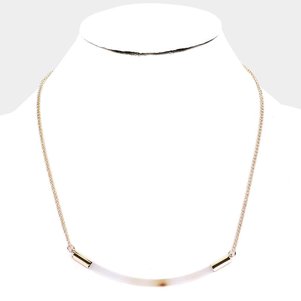 White Tortoise Celluloid Acetate Necklace