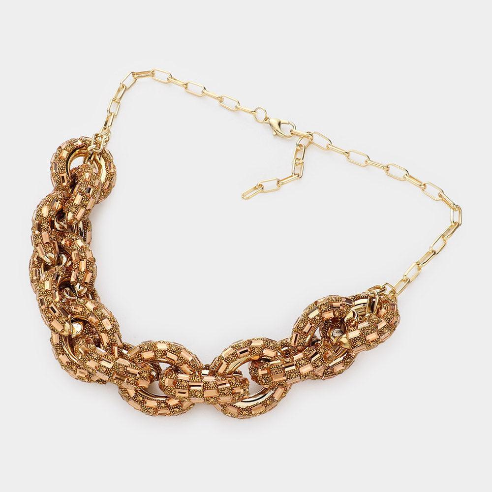 Gold Bling Oval Link Necklace - Jewelry Store by Erik Rayo